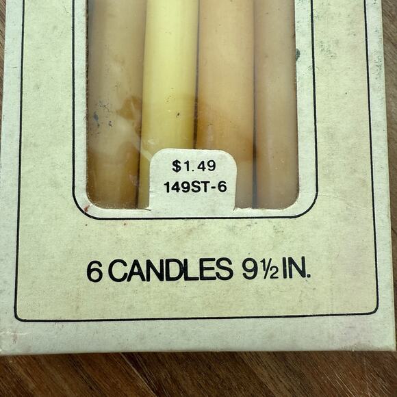 Vintage 1970s Guild House Slender Tapers 9.5” Honey-Orange NOS Set/6 Candles - Picture 4 of 6